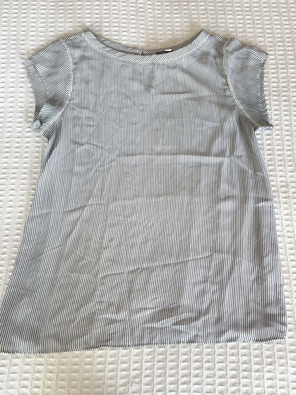 LOFT White & Black Stripe Boatneck Top size small